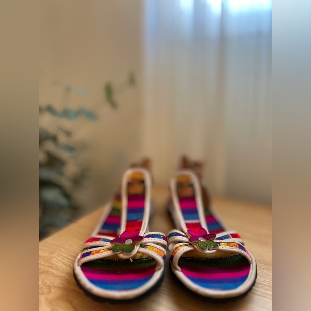 Guatemalan Colorful Striped Women's Sandals